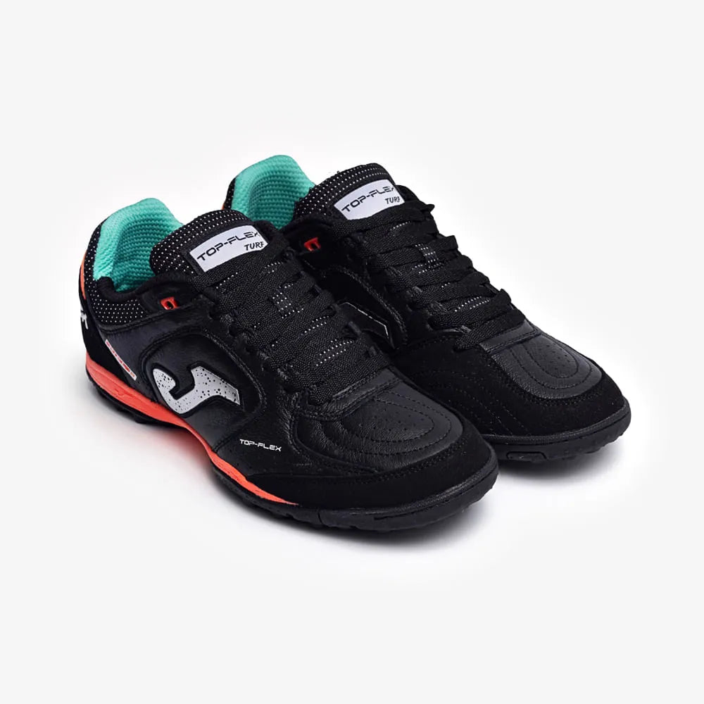 Chuteira de Society Joma Top Flex Unissex Preto e Coral