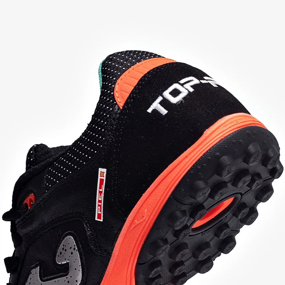 Chuteira de Society Joma Top Flex Unissex Preto e Coral