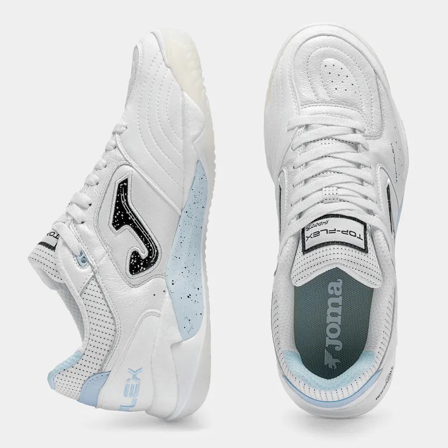 Chuteira de Futsal Joma Top Flex Plus Masculina Branco e Azul