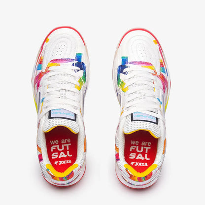 Chuteira de Futsal Joma Top Flex Plus Graffiti Masculina Branco